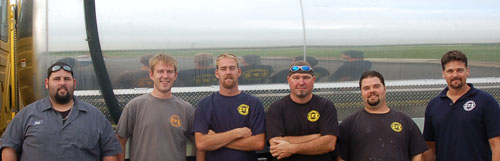 Team with trucks